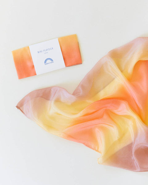 Mini Earth Playsilks - Open- Ended, 100% Natural, Silk Toys