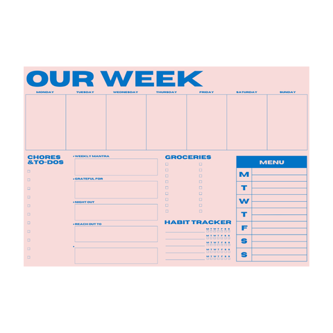 Our Week Planner Pad - Pink/Blue