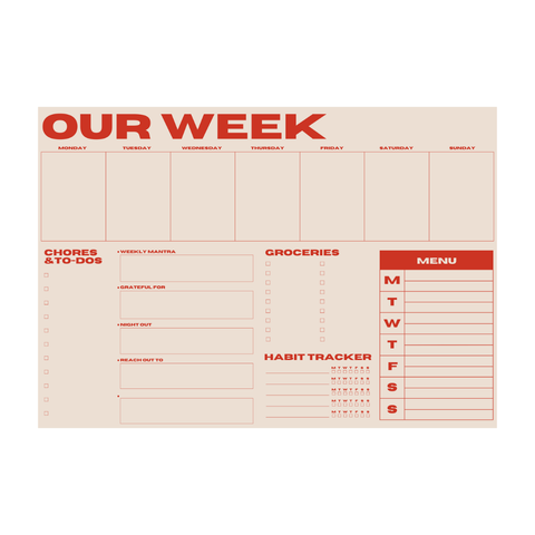 Our Week Planner Pad - Pink/Red