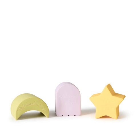 Kiko x Oli & Carol 3 Geometric Figures Baby Stacking Toy Blocks - Star Set