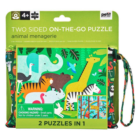 Two Sided On-The-Go Puzzle  Animal Menagerie