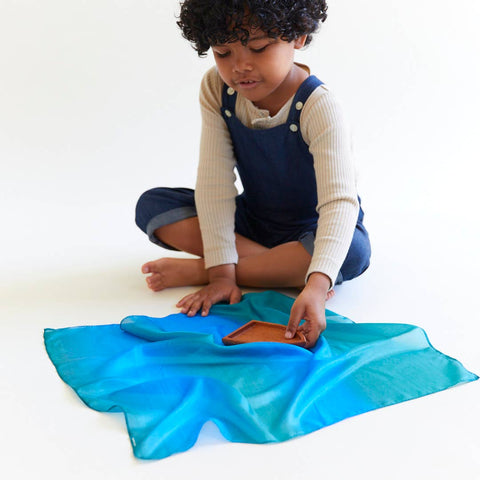 Mini Earth Playsilks - Open- Ended, 100% Natural, Silk Toys