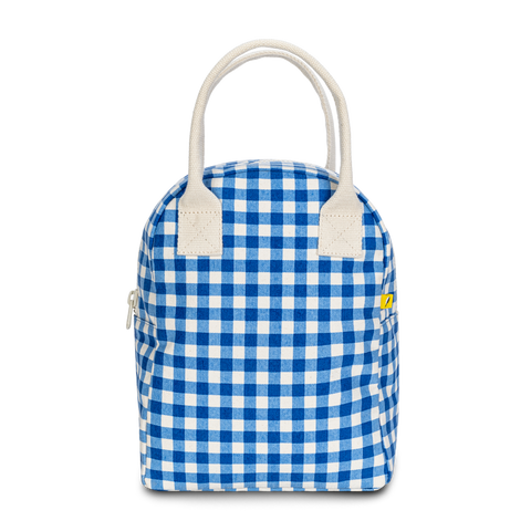 Zipper Lunch Bag - Gingham Blue