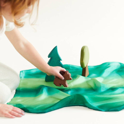 Mini Earth Playsilks - Open- Ended, 100% Natural, Silk Toys