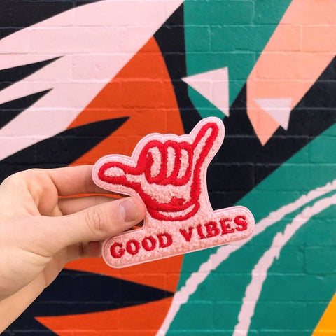 Good Vibes Iron On Chenille Patch