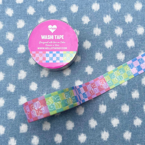 Checker Hibiscus Washi Tape