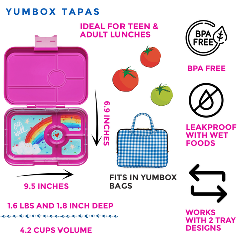 Leakproof Yumbox Tapas Bento Lunch Box - Malibu Purple