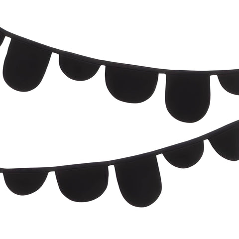 Scalloped Canvas Bunting - Black