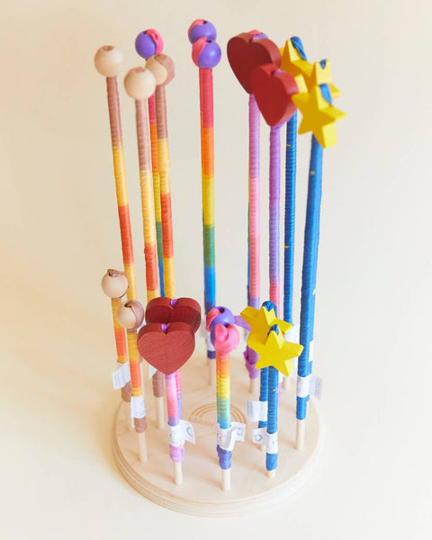 Mini Wooden Wand for Dancing, Dress Up & Pretend Play - Rainbow