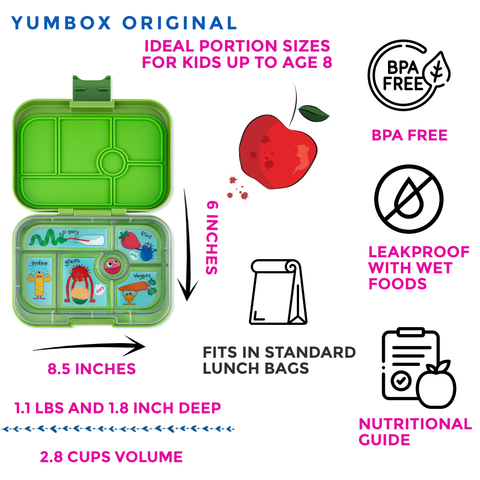 Leakproof Bento Box for Kids - Yumbox Original Matcha Green