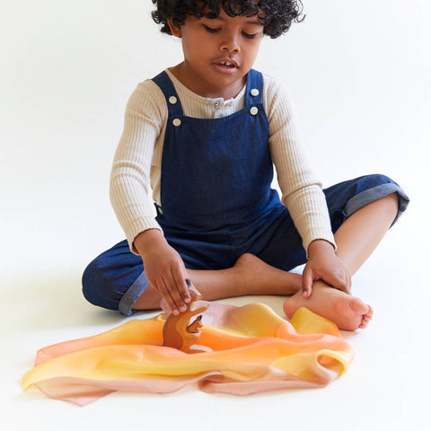 Mini Earth Playsilks - Open- Ended, 100% Natural, Silk Toys