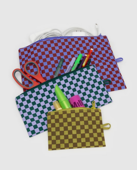 Flat Pouch Set - Jewel Checks