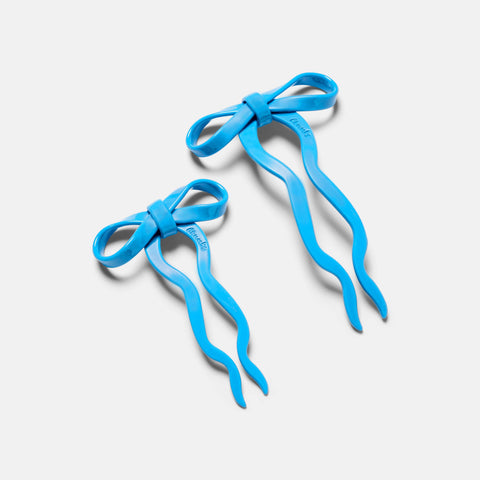 Small Bow Hairpin in Blue