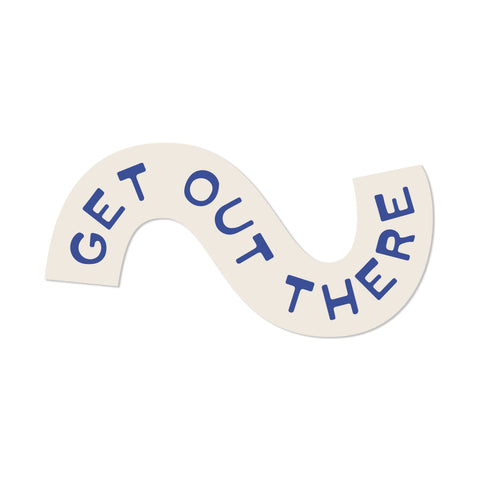 Get Out There Squiggle Vinyl Sticker - blue