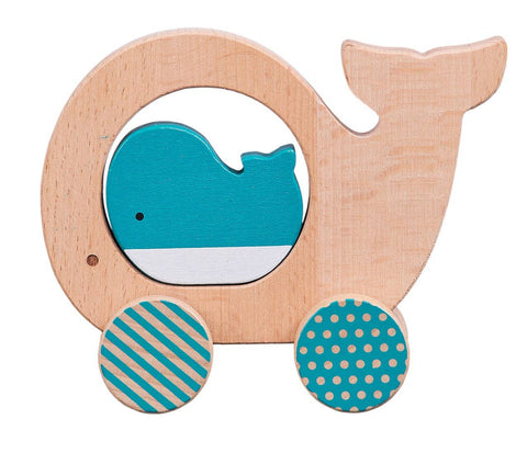 Wooden Push Along Whale Toy