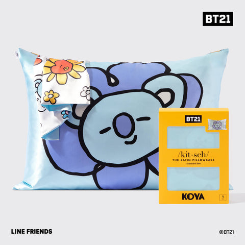 BT21 x Kitsch Satin Pillowcase Standard - Koya