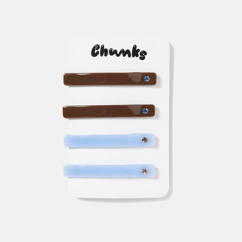 Slides in Chocolate + Periwinkle