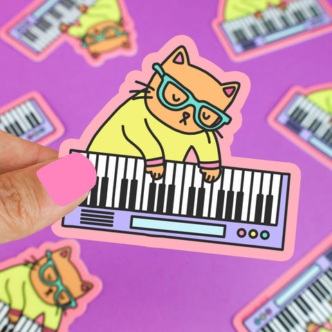 Keyboard Cat Musical Instrument Musician Vinyl Sticker