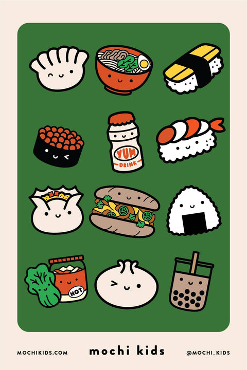 Kawaii Foods Sticker Sheet