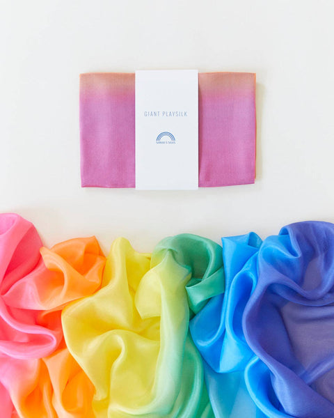 Giant Rainbow Playsilk - 100% Natural Silk for Fort Building