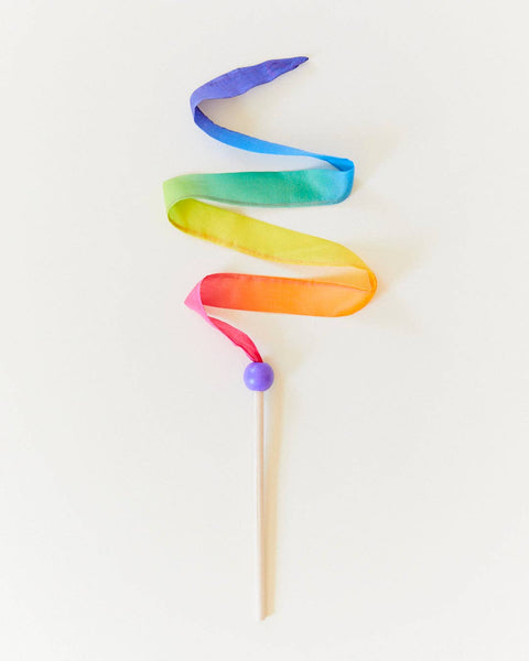Mini Wooden Wand for Dancing, Dress Up & Pretend Play - Rainbow