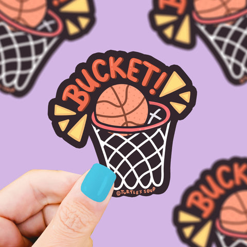 Bucket Basketball Team Sports Vinyl Sticker